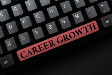 Kariyer Gelişimi 'ni gösteren bir mesaj. Yeni Ürün Anahtar Konsepti, Yazı Filmi Yazma Yazılım Şirketi 'nde Kavramsal Fotoğraf Geliştirme Hırsları Artırma Motivasyon Geliştirme Süreci