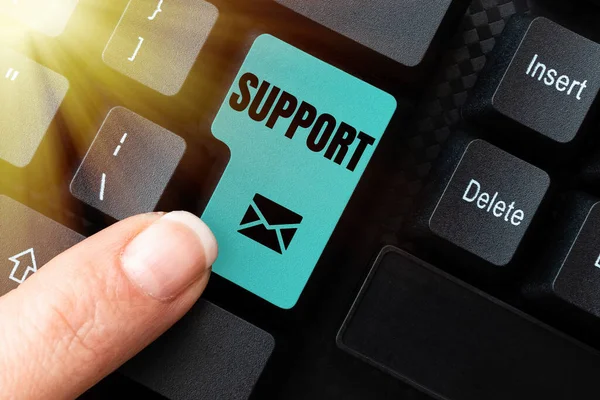Writing displaying text Support. Word Written on maintain, sustain, uphold all mean to hold up and to preserve Abstract Recording List Of Online Shop Items, Editing Updated Internet Data — Stock Photo, Image