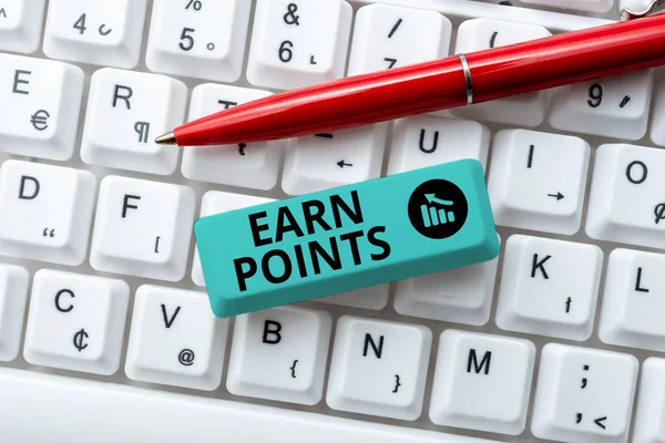 Text caption presenting Earn Points. Business concept a fund rewarded automatically after purchasing any product Typing Character Background Story, Creating New Social Media Account — Stock Photo, Image