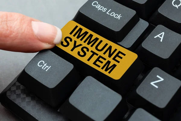 Text showing inspiration Immune System. Business approach Complex network work together to defend against germs Typing Device Instruction Manual, Posting Product Review Online