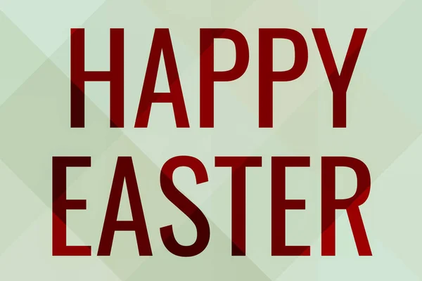 Felirat: Boldog Húsvétot! Üzleti megközelítés Jézus Krisztus feltámadásának ünneplése a Sunrise Line Illusztrált háttérrel, különböző formákkal és színekkel. — Stock Fotó