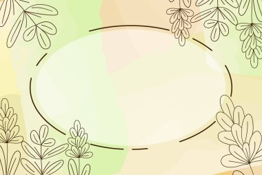 Boş çerçeve, soyut modernize edilmiş şekiller, çiçekler ve yapraklarla süslenmiş. Çok Renkli Çizgi Sembolleriyle çevrili Boş Modern Sınır Keyifle Düzenlendi.