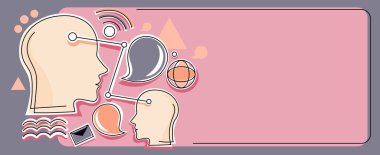 Çoklu Kafalar Bağlantılı Yeni Teknoloji Fikirleri Gösteriyor. Beyin Sembollerindeki Vitesler Mekanik ve Teknik Fikir Tasarımı.