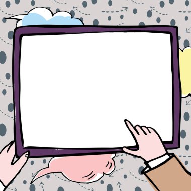 Yıldızlarla çevrili Yeni Fikirleri Gösteren El Tutma Kağıdı. Palms Taşıyıcı Not Sunar Son Planlar. Son Kullanılan Reklamları Gösteren Kolları Tut Posteri.