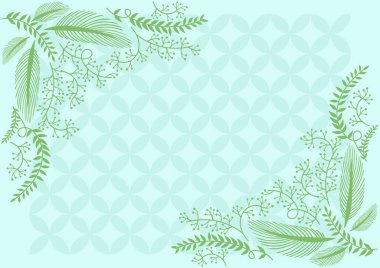 Boş çerçeve, soyut modernize edilmiş şekiller, çiçekler ve yapraklarla süslenmiş. Çok Renkli Çizgi Sembolleriyle çevrili Boş Modern Sınır Keyifle Düzenlendi.