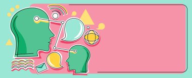 Çoklu Kafalar Bağlantılı Yeni Teknoloji Fikirleri Gösteriyor. Beyin Sembollerindeki Vitesler Mekanik ve Teknik Fikir Tasarımı.