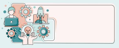 İş adamıyla el ele tutuşan lamba ve roket fırlatma. Yeni fikirler ve proje girişimleri sunuyor. Son Keşifleri Gösteren Ampul Taşıyan Adam Dizüstü Bilgisayarı Kullanıyor.