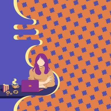 Oturan Kadın Laptop Online Oturum Kullanarak Kahve İçiyor En Son Proje Amaçlarını Tartışıyor. Gelecek Reklam Planları Hakkında Bilgisayar Danışmanlığında Çalışan Kız.