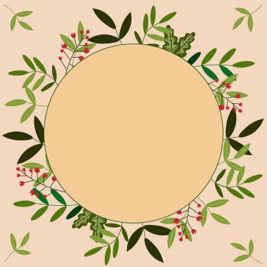 Renkli çiçekler ve ahenkli düzenlenmiş yeşilliklerle süslenmiş boş bir çerçeve. Boş Poster Sınırı Çevrili Çok Renkli Buket Düzenli Keyifle.