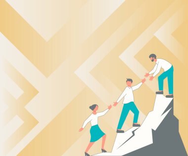 Yükselen Dağ 'a Tırmanan Siz Meslektaşlar Başarıya Ulaşan Takım Çalışmalarını Sunar. Ortaklar Zirveye Çıkıyor İlerlemeye Başlıyor Sunar Birleşik Çaba.