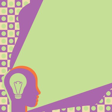 Teknoloji Fikirleri Gösteren Aydınlatılmış Ampulle Baş. Beyin Sembollerinde Parlayan Lamba Mekanik ve Teknik Fikir Tasarımı.