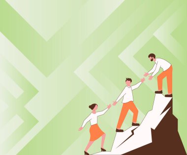 Yükselen Dağ 'a Tırmanan Siz Meslektaşlar Başarıya Ulaşan Takım Çalışmalarını Sunar. Ortaklar Zirveye Çıkıyor İlerlemeye Başlıyor Sunar Birleşik Çaba.