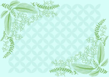 Boş çerçeve, soyut modernize edilmiş şekiller, çiçekler ve yapraklarla süslenmiş. Çok Renkli Çizgi Sembolleriyle çevrili Boş Modern Sınır Keyifle Düzenlendi.