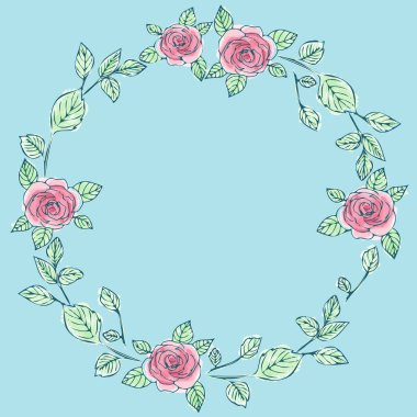 Renkli çiçekler ve ahenkli düzenlenmiş yeşilliklerle süslenmiş boş bir çerçeve. Boş Poster Sınırı Çevrili Çok Renkli Buket Düzenli Keyifle.