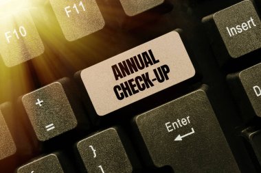 İlham verici yıllık kontrolleri gösteren metin. Günlük Hatırlatma Notları Yazan, Çevrimiçi Yazı Sunumu Oluşturan bir sağlık kuruluşuyla yıllık üreme sağlığı ziyareti