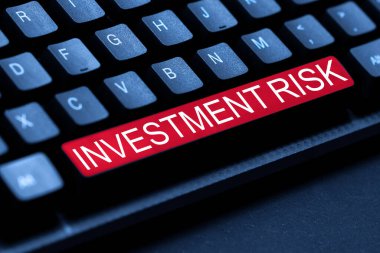 İlham işareti Yatırım Riski 'ni gösteriyor. İş dünyası, Yeni Ürün Anahtar Konsepti, Yazı Filmi Yazılım Yazılımına Göre Potansiyel Finansal Kayıplar Olasılığını gözler önüne seriyor