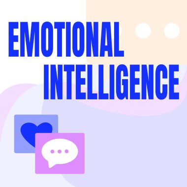 Yazı başlığı duygusal zekayı temsil ediyor. İş konsepti farkındalık, kontrol, bir s duygu S Konuşma baloncukları ve Kalp Sembolleri ile çizim.
