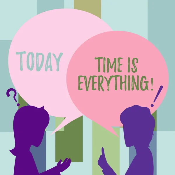 Konzeptionelle Bildunterschrift: Zeit ist alles. Wörter, die über die Bedeutung der Zeit geschrieben werden, beeinflussen das Ergebnis eines Ereignisses stark.. — Stockfoto