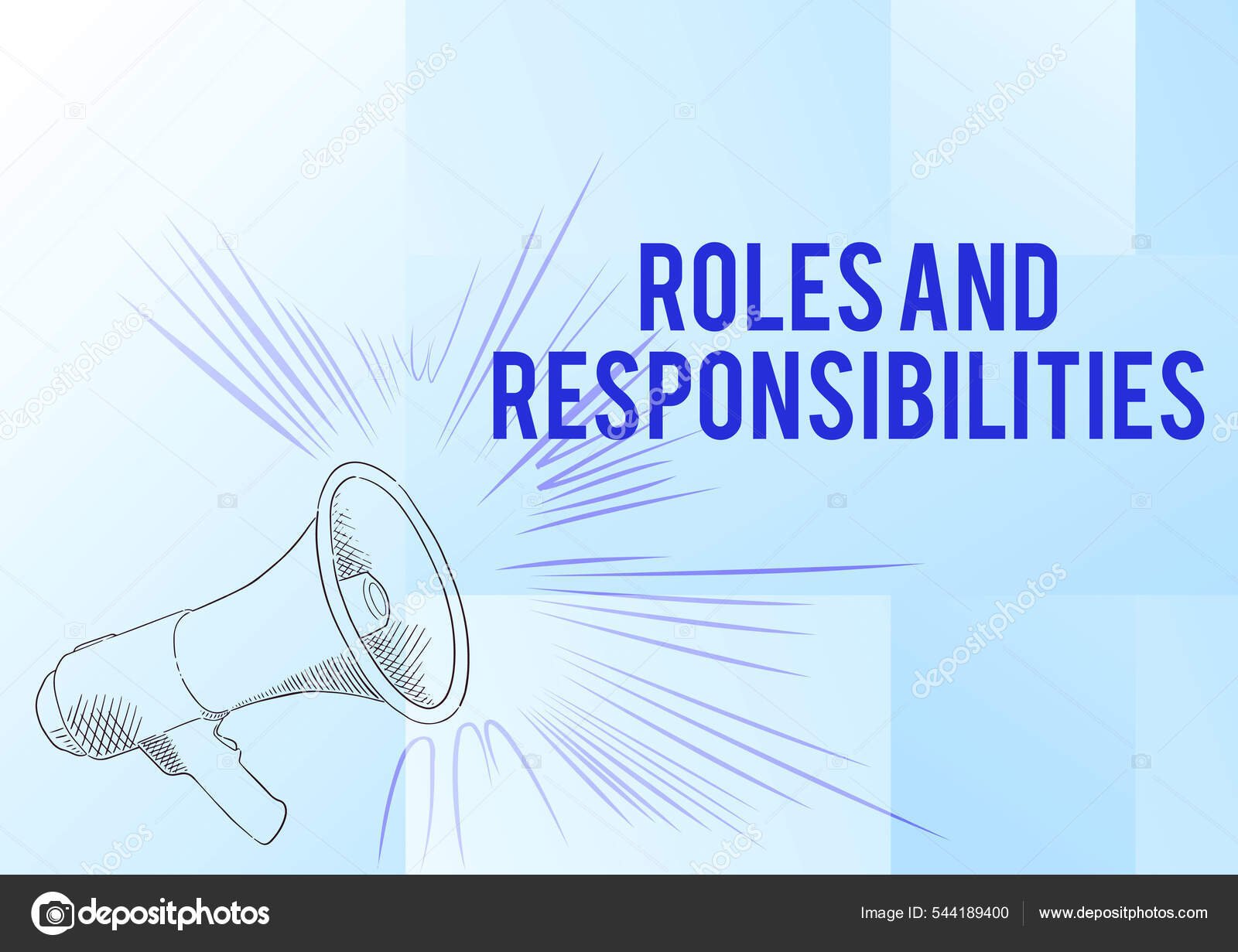 Conceptual caption Roles And Responsibilities. Business overview