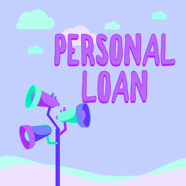 Schriftzug Persönliche Leihgabe. Geschäftsansatz, sich einen festen Geldbetrag von einer Bank oder einer Kreditgenossenschaft zu leihen. — Stockfoto