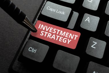 Metin başlığı Yatırım Stratejisini sunar. Prodüksiyon Başlığı ve Açıklamaları Yazma ve Önemli Veri Kodlarına Girme gibi hedeflere dayalı bir yatırımcının kararına neyin rehberlik ettiği kavramını