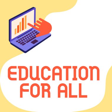 Herkes için Kavramsal Eğitim. Tüm çocukların öğrenme ihtiyaçlarını karşılamayı amaçlayan iş fikri. Genç yetişkinlerin dizüstü bilgisayarları Grafik Büyüme Elleri Gösterme Ekranı