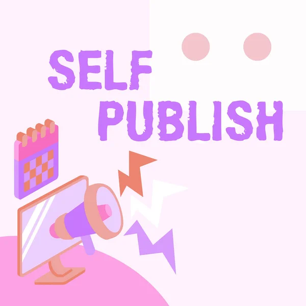 영문 표기는 Self Publish 이 다. 비즈니스 개요 집 필자는 독립적으로 일하는 사람들의 작품을 발표하는데, 비용을 들여 Megaphone Drawing Giving Reaction Making Announcement. — 스톡 사진