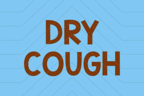 Dry Cough 를 보여 주는 문자 캡션. 다양 한 모양 과 색깔이 곁들여 지지 않는 사업 아이디어 기침 (phlegm production) 또는 점막 라인 일러스트 레이티 드 백 그라운드 (Illustrated Backgrounds With Various Shapes and Colours). — 스톡 사진