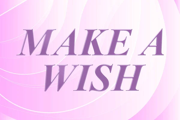 Podpis wyświetlający Make A Wish. Koncepcja biznesowa pragnienie sytuacji, która różni się od tej, która istnieje Line Illustrated tła z różnych kształtów i kolorów. — Zdjęcie stockowe