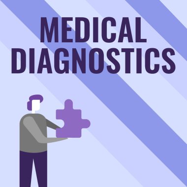 İlham, tıbbi teşhisi gösteriyor. İş dünyası, yeni gelecekçi teknolojilerin kilidini açan yapboz parçasına sahip iş adamı teşhisinde bir değer belirtisi veya karakteristiği sergiliyor