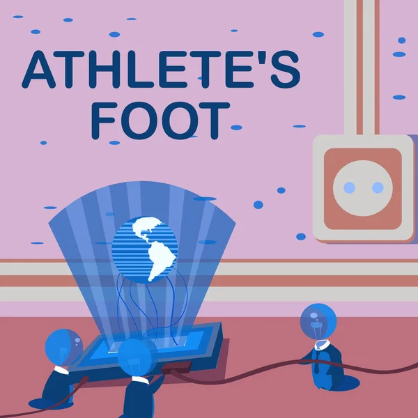 Text showing inspiration Athlete S Is Foot. Business idea a fungus infection of the foot marked by blisters Global Ideas Joining Together Forming New Technological Achievements.