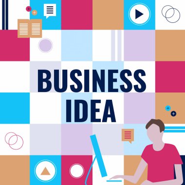 Kavramsal manşet iş fikri. Ticari amaçlar için kullanılabilecek bir iş fikri. İş adamı Yenilikçi Düşünce Öncü Fikirler İstikrarlı Geleceğe Yönelik.