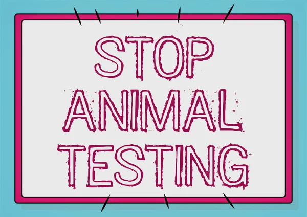 Handwriting text Stop Animal Testing. Internet Concept scientific experiment which live animal forced undergo Line Illustrated Backgrounds With Various Shapes And Colours.