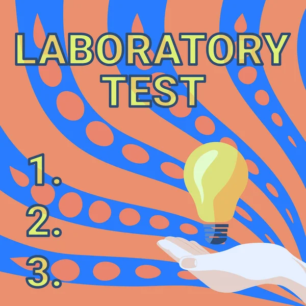 Kavramsal Başlık Laboratuvar Testi. Test edilen maddelerin tıbbi teşhisinin belirlenmesi anlamına gelen kavram. Bayan Eller Lambayı Resmi Kıyafetle Tutar Projeler İçin Yeni Fikirler Sunar, — Stok fotoğraf