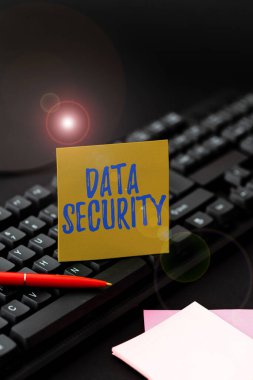 Veri Güvenliğini gösteren bir ilham. Önemli kişisel verileri yetkisiz erişim yazma talimatları ve içerik listelerinden korumak için kelime, çevrimiçi gıda bloğu oluşturma