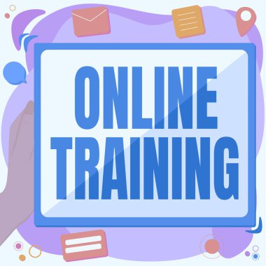 Çevrimiçi Eğitim işaretini gösteren bir ilham. İş genel değerlendirmesi Elektronik araçlardan eğitim programını al Soyut Siliş Tarayıcı Geçmişi, Düzenleme Çevrimiçi Dosyaları.