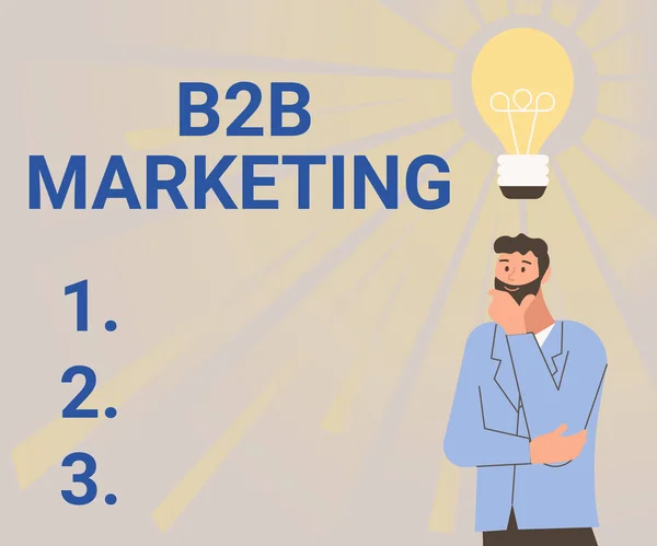 Концептуальний дисплей B2B Marketing. бізнес вітрина бізнес бізнес комерційні операції комерційна ілюстрація чоловіка що стоїть нові дивовижні ідеї . — стокове фото