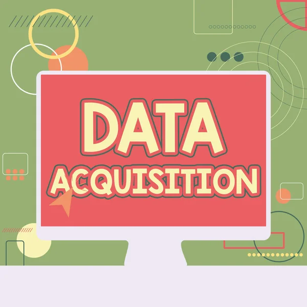 Visualizzazione concettuale Acquisizione dati. Panoramica aziendale modo per ottenere statistiche che possono essere manovrate in modo digitale Illustrazione del cursore In Blank Screen Monitor Idee di ricerca. — Foto Stock