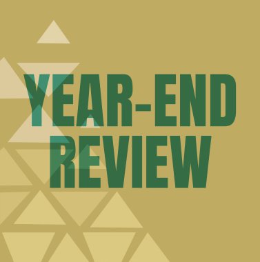 Kavramsal Görünüm Yıl Sonu İncelemesi. İnternet Kavramsal Yıl sonu Gözden Geçirme Satırı Çeşitli Şekiller ve Renklerle Resmedilmiş Arkaplanlar.