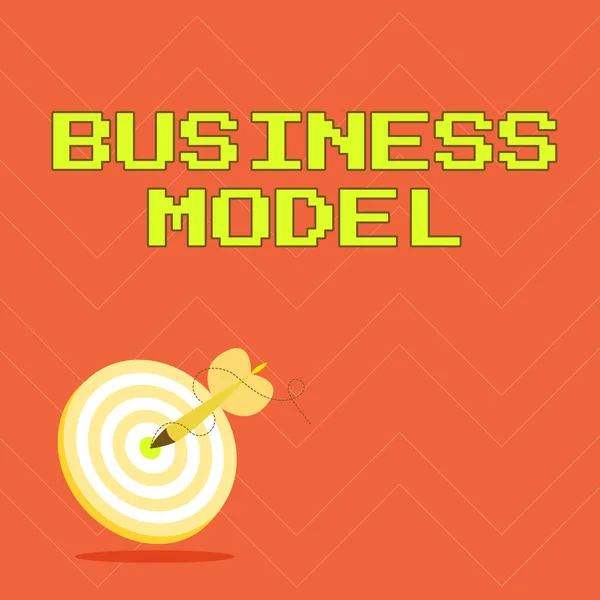 Conceptueel bijschrift Business Model. Business idee Inventarisatie inkomstenbronnen Plan over hoe winst te maken Presentatie Bericht Raak Doel Concept, Abstract Aankondiging Doel, — Stockfoto