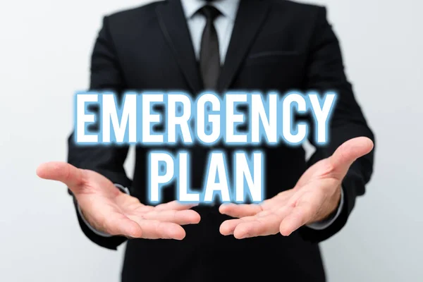 Writing displaying text Emergency Plan. Business overview Procedures for response to major emergencies Be prepared Presenting New Plans And Ideas Demonstrating Planning Process — Stock Photo, Image