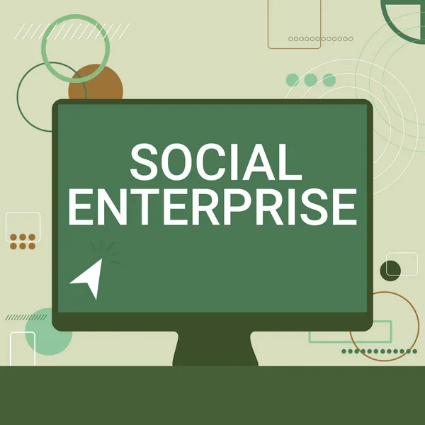 Handwriting text Social Enterprise. Word Written on Business that makes money in a socially responsible way Illustration Of Cursor In Blank Screen Monitor Searching Ideas. — Stock Photo, Image
