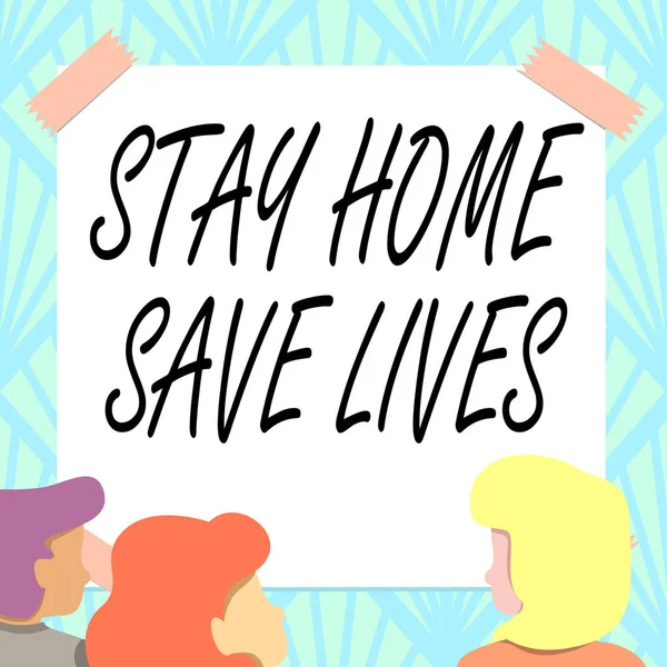 Πινακίδα που δείχνει το Stay Home Save Lives. Εννοιολογική φωτογραφία μειώνει τον αριθμό των ασθενών που έχουν μολυνθεί με το να μην αφήνει τα μέλη της ομάδας σπίτι κοιτάζοντας Whiteboard Brainstorming Νέες λύσεις — Φωτογραφία Αρχείου