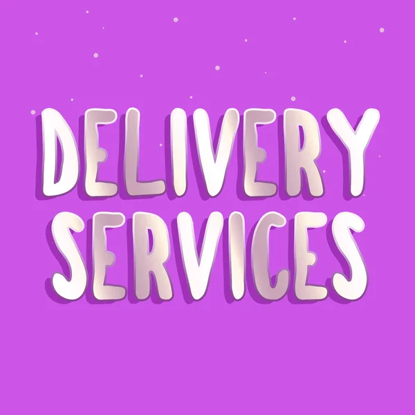 Konzeptionelle Display Delivery Services. Konzept bedeutet Prozess des Gütertransports von einer Quelle zum Bestimmungsort Line Illustrierte Hintergründe mit verschiedenen Formen und Farben. — Stockfoto