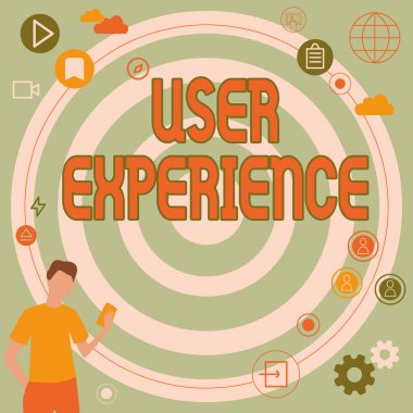 Kullanıcı Deneyimini gösteren metin işareti. Özellikle iş adamı Yenilikçi Düşünce Öncü Fikirleri İstikrarlı Geleceğe Doğru kullanmanın ne kadar hoş olduğu konusunda web sitesi kullanan kavramsal fotoğraf.