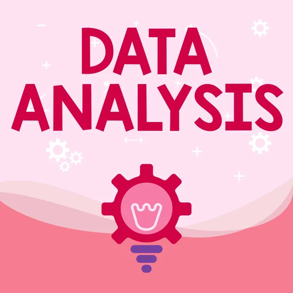 Signo de texto que muestra análisis de datos. Negocios escaparate Traducir números a conclusión analítica Pronóstico bombilla iluminada con engranaje Shell Mostrando ideas de tecnología. —  Fotos de Stock