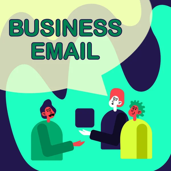 Ispirazione che mostra il segno Business Email. Panoramica aziendale l'e-mail che utilizzi specificamente per il tuo business Colleghi Visualizzazione del cubo Rappresentante il lavoro di squadra Discutere del progetto futuro. — Foto Stock