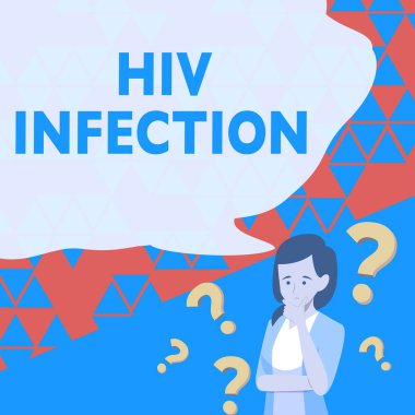 İlham, HIV enfeksiyonunu gösteriyor. Cinsel yolla bulaşan enfeksiyon ve kronik bir hastalık. Bayan Beyin Fırtınası Yeni Çözümler Çiziyor. Soru işaretleriyle çevrili..