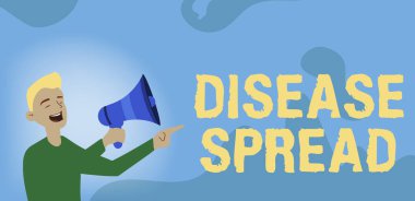 Hastalık Yayılmasını gösteren metin başlığı. Bir viral ajanın, yeni bir duyuru yapmak için kişisel bir kişi aracılığı ile doğrudan nakledilmesi..