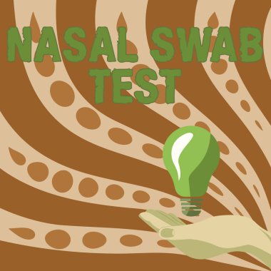 Kavramsal başlık Burun Temizleme Testi. Burun salgısı yoluyla üst solunum yolu enfeksiyonu teşhisi konan iş yaklaşımı. Bayan Eller Lamba Tutarken Resmi Kıyafetli Yeni Fikirler Sunar